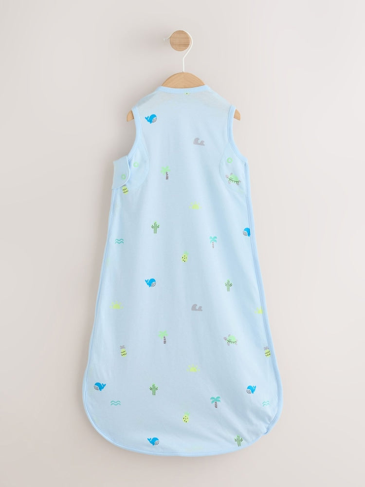 Blue Mini Turtles 0.5 Tog Sleeveless Baby Sleep Bag
