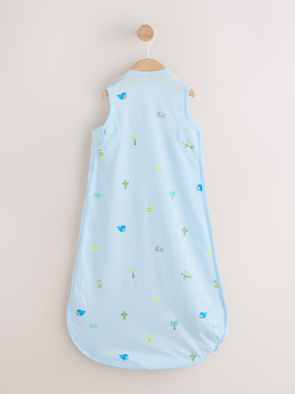 Blue Mini Turtles 0.5 Tog Sleeveless Baby Sleep Bag