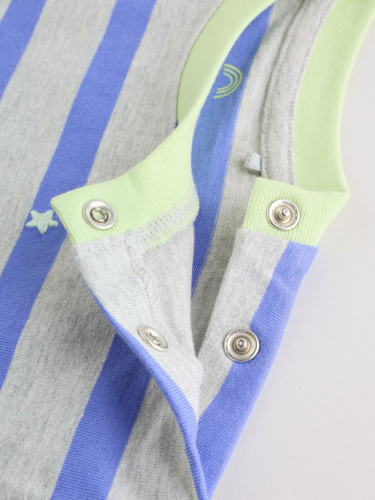 Blue/Green Stripe 6 Piece Baby T-Shirt and Joggers Set (0mths-3yrs)