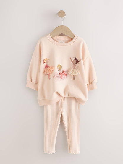 Pink Ballerinas Sweatshirt and Leggings Set (3mths-7yrs)