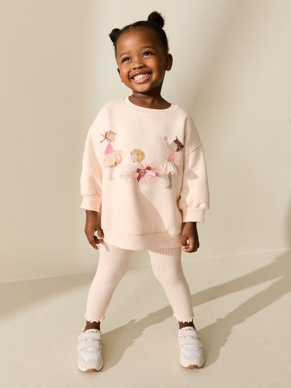 Pink Ballerinas Sweatshirt and Leggings Set (3mths-7yrs)
