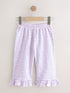 Pink/Blue Check Wide Leg Frill Trousers (3mths-7yrs)