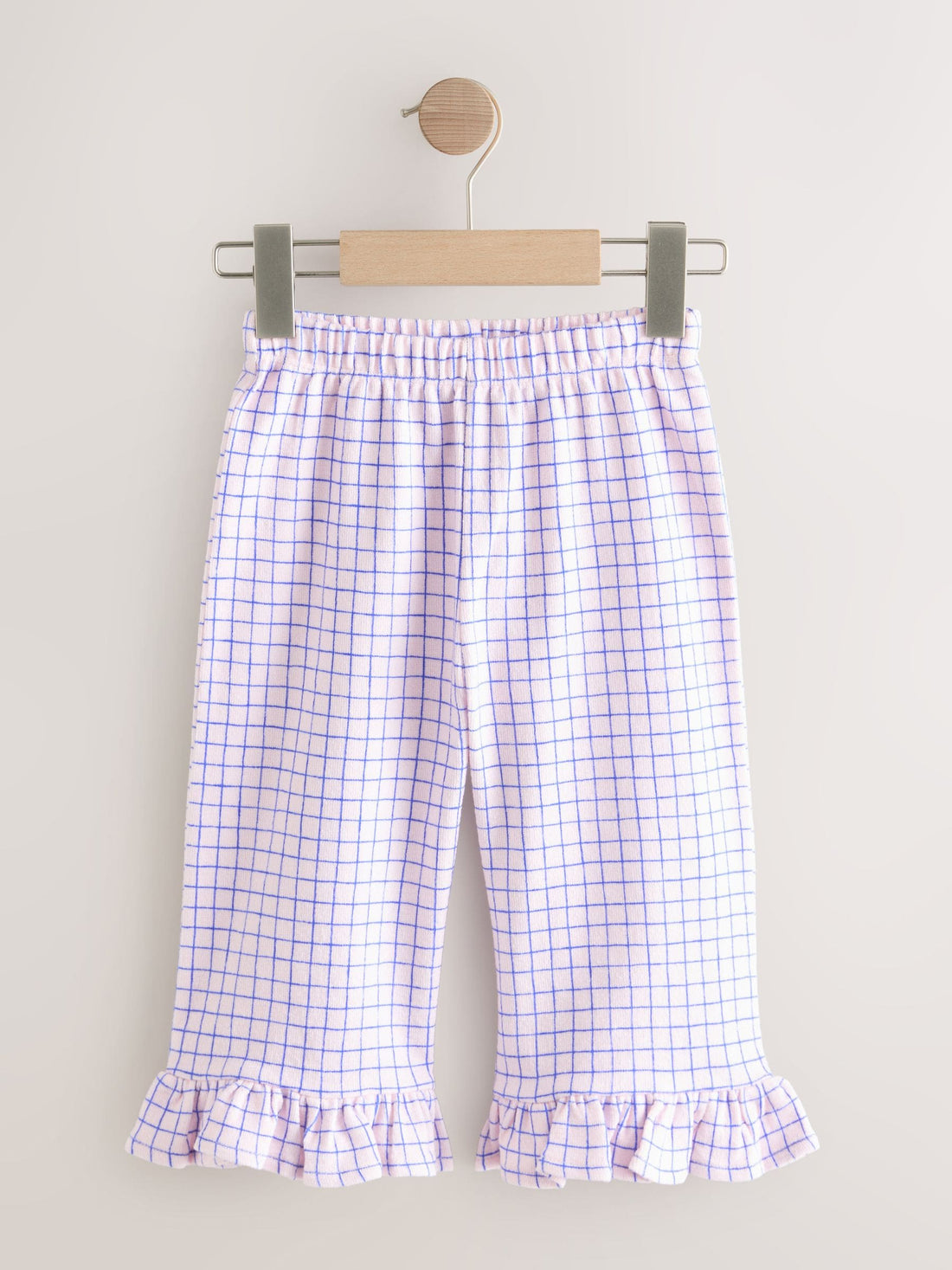 Pink/Blue Check Wide Leg Frill Trousers (3mths-7yrs) - Size 3-6 Months (62-68cm) - Option 1