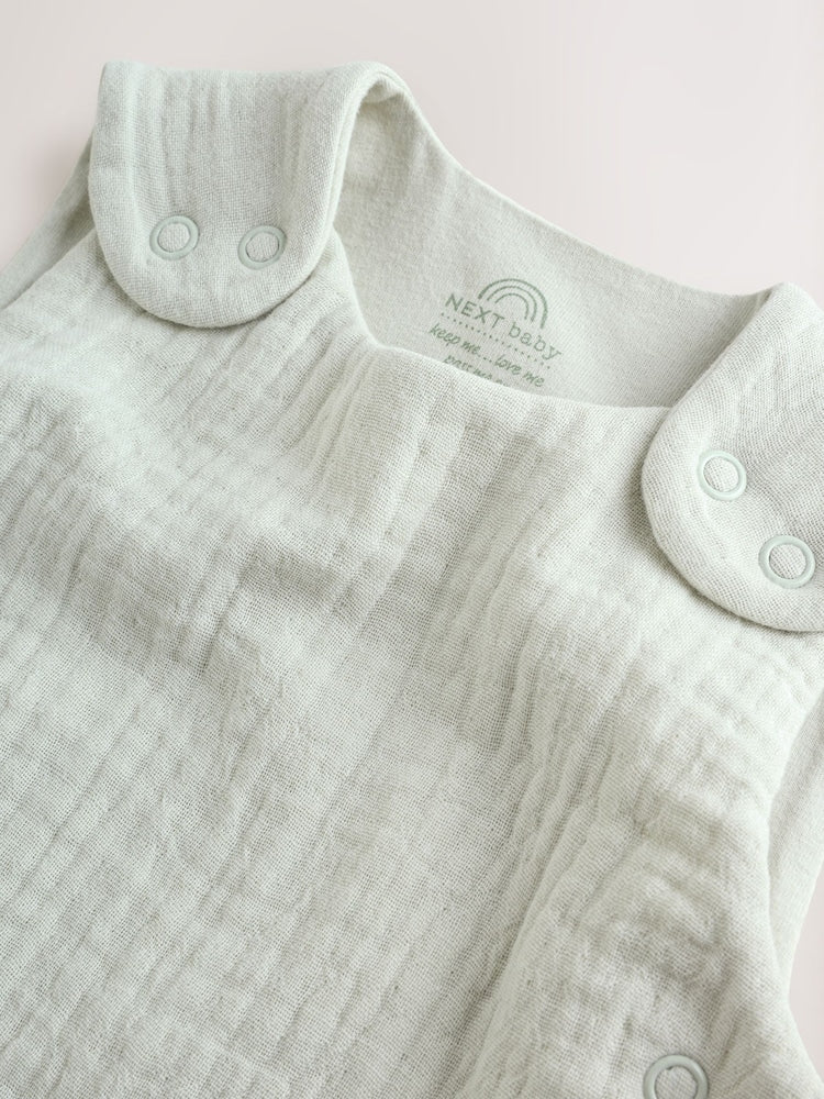 Sage Green Muslin 1 Tog Baby Sleep Bag