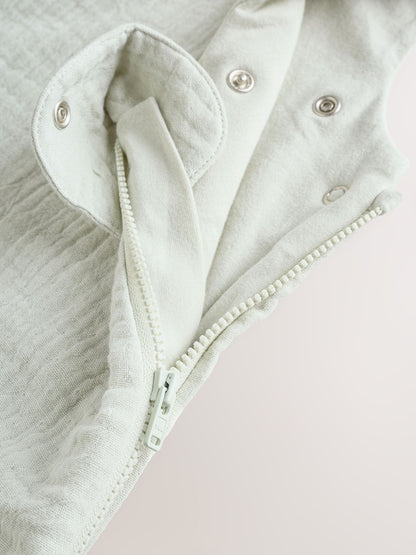 Sage Green Muslin 1 Tog Baby Sleep Bag