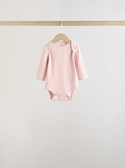 Purple Long Sleeve Baby Bodysuits 5 Pack