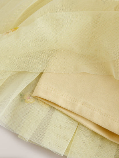 Yellow Embroidered Top &amp; Skirt Set (3mths-7yrs)
