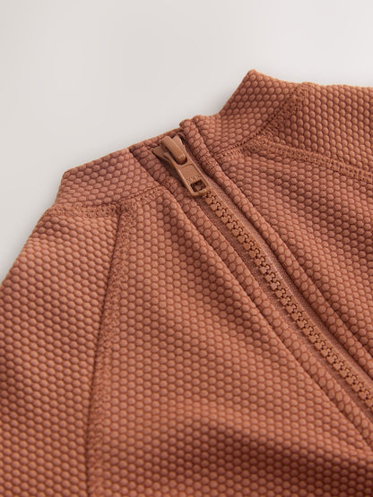 Rust Brown Textured Swim Set (3mths-7yrs) - Size 3-6 Months (62-68cm)