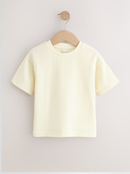White Short Sleeve Textured T-Shirt (3mths-7yrs) - White / 12-18 Months (80-86cm)