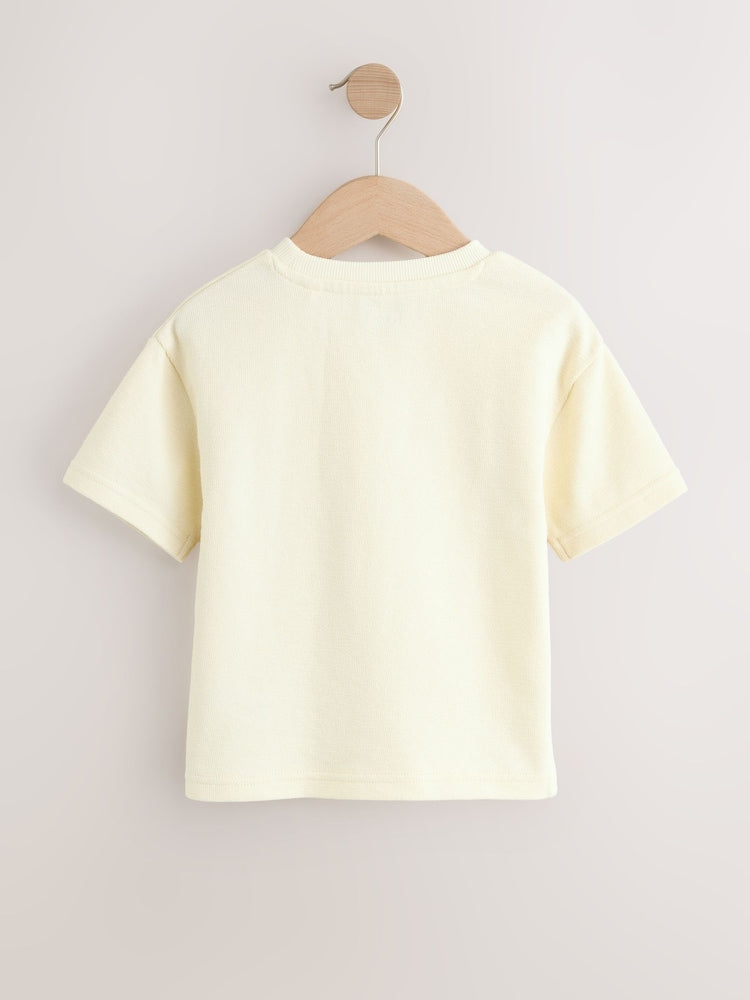 White Short Sleeve Textured T-Shirt (3mths-7yrs)
