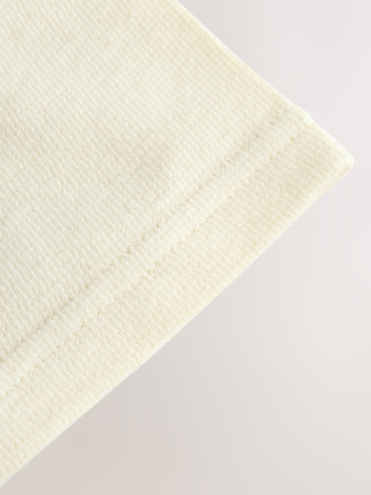 White Short Sleeve Textured T-Shirt (3mths-7yrs)