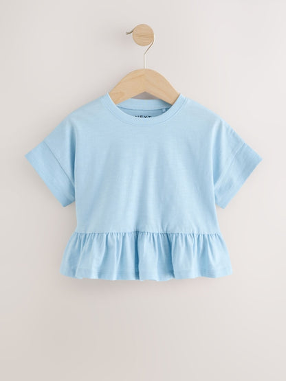 Blue Short Sleeve Peplum T-Shirt (3mths-7yrs)