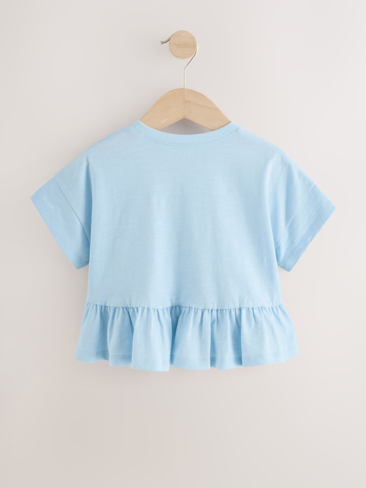 Blue Short Sleeve Peplum T-Shirt (3mths-7yrs)