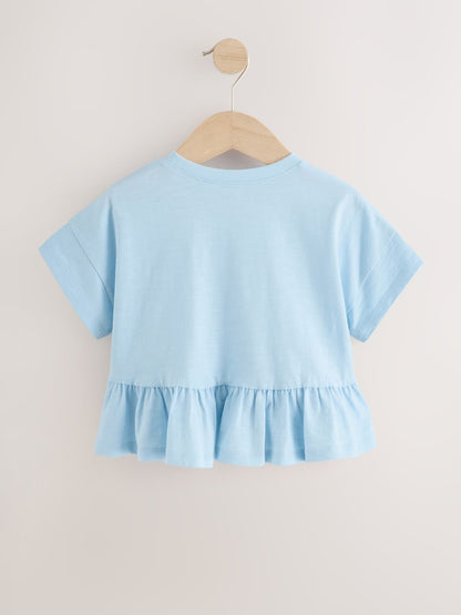 Blue Short Sleeve Peplum T-Shirt (3mths-7yrs)