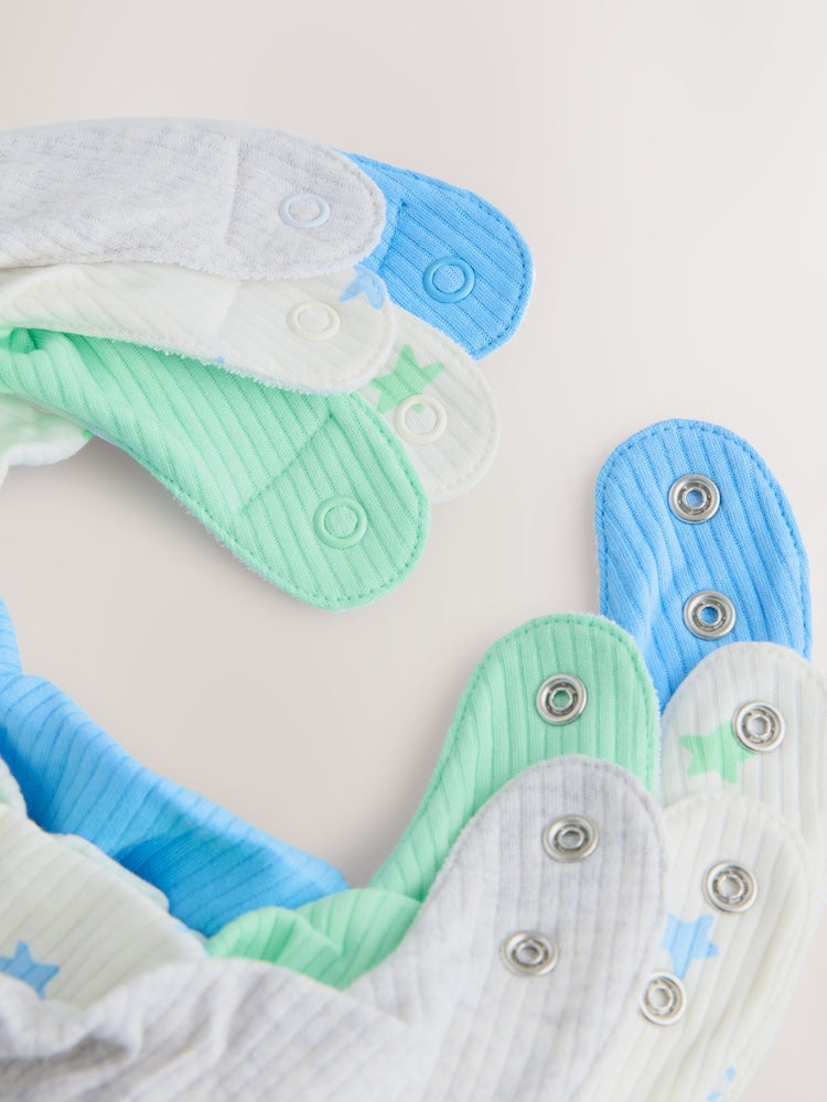 Blue/Green Baby Dribble Bibs 5 Pack - Size One