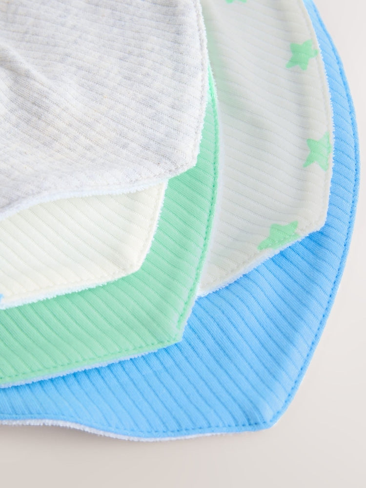 Blue/Green Baby Dribble Bibs 5 Pack - Size One