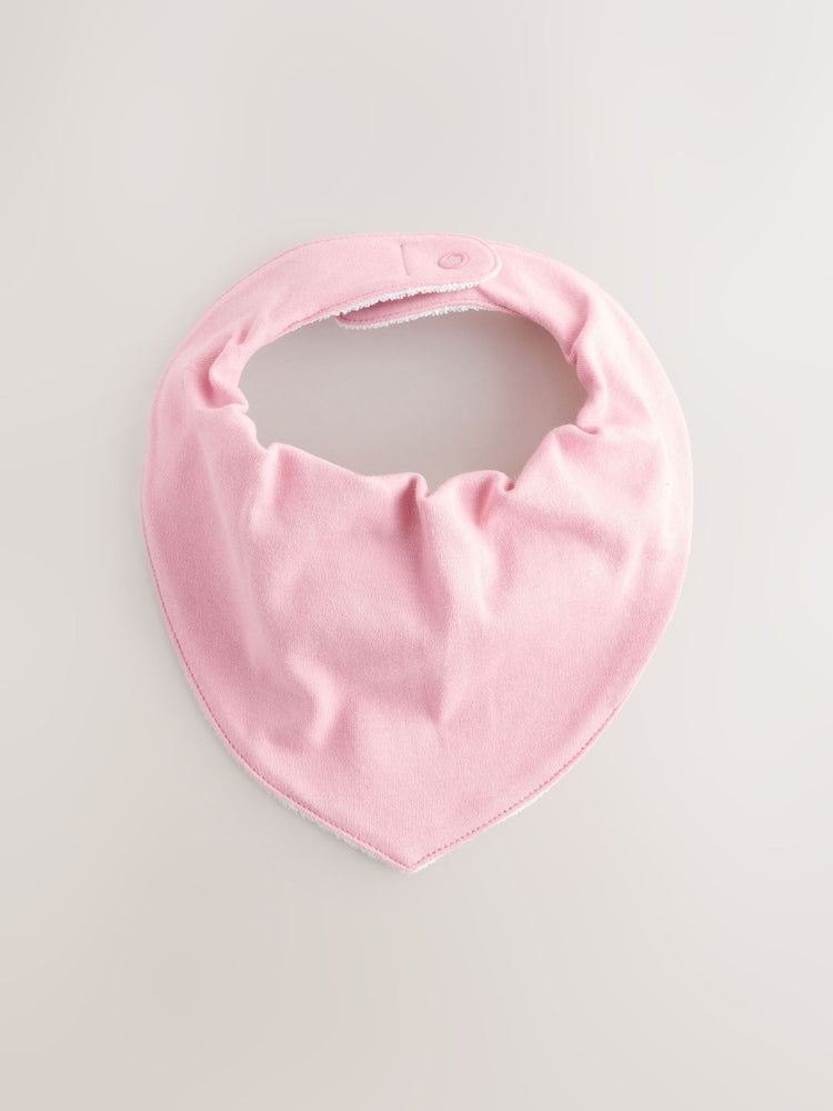 Pink 5 Pack Baby Dribble Bibs