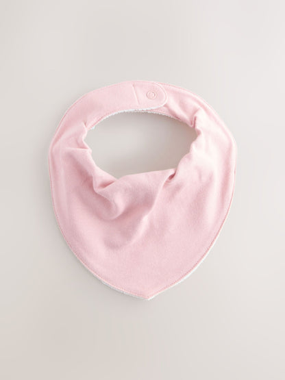 Pink 5 Pack Baby Dribble Bibs - Size One