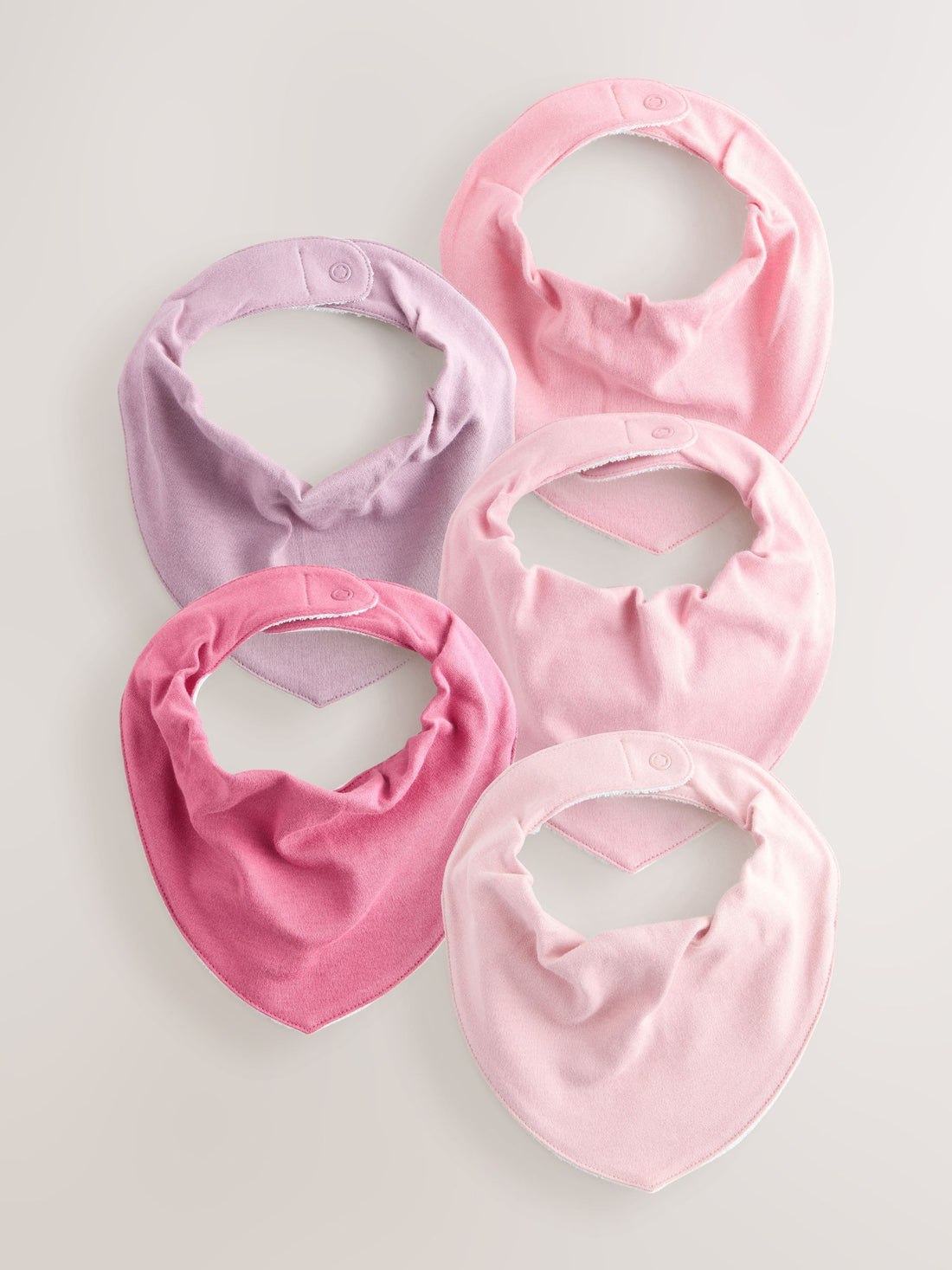 Pink 5 Pack Baby Dribble Bibs - Size One - Default 1