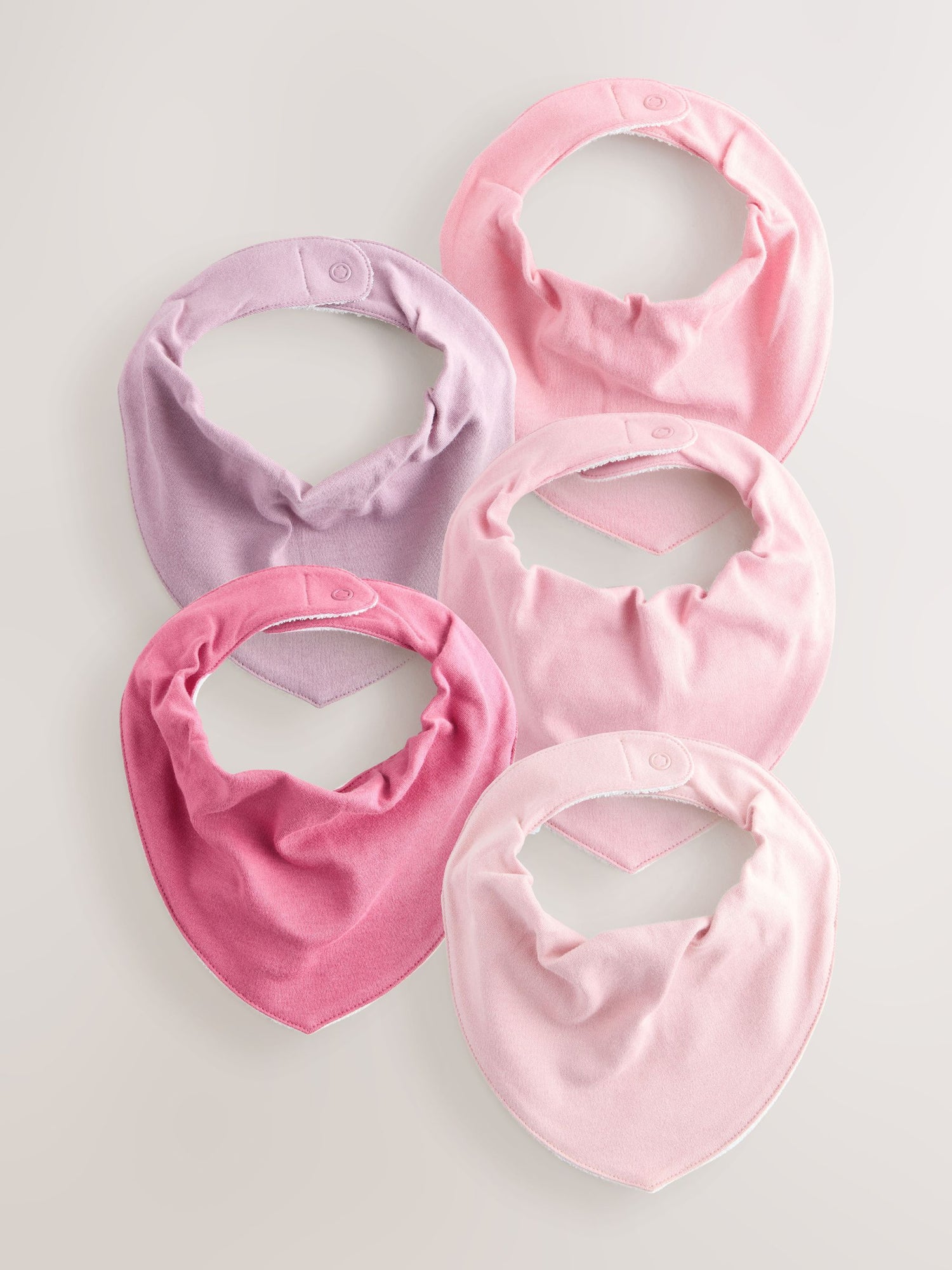Pink 5 Pack Baby Dribble Bibs - Size One - Default 1