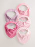 Pink 5 Pack Baby Dribble Bibs - Size One - Default 1