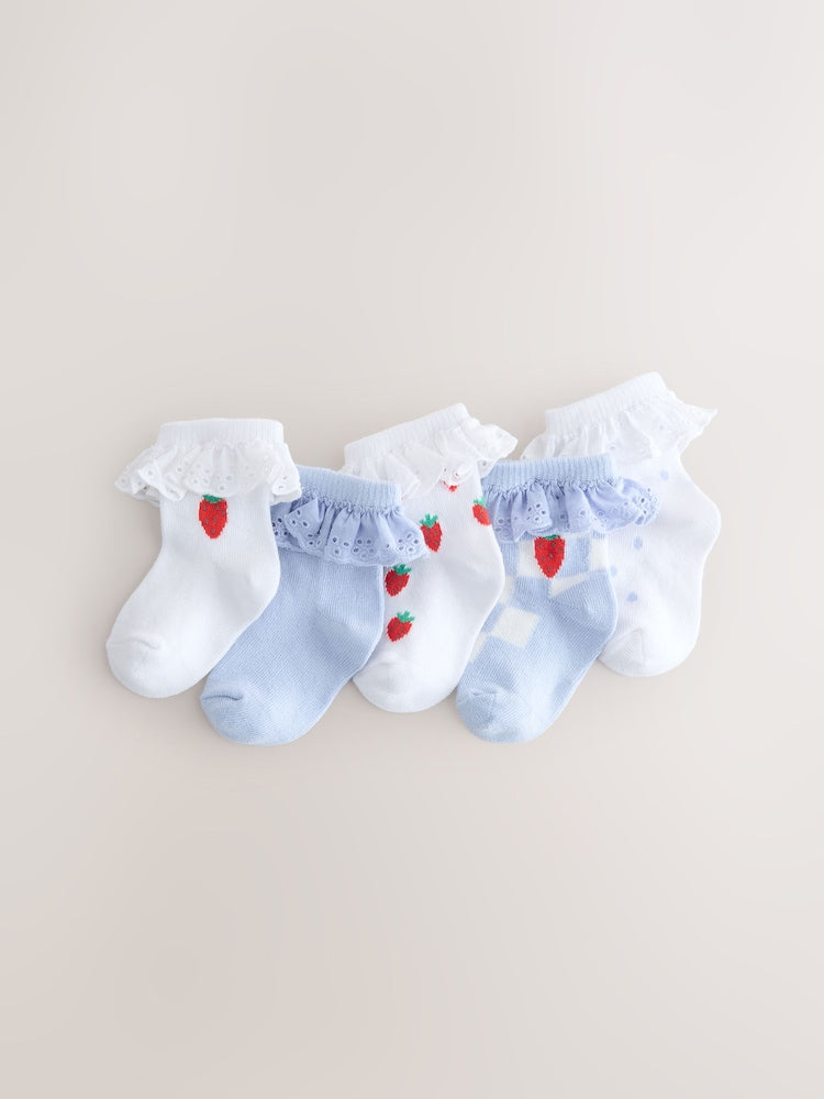 Blue Baby Socks 5 Pack (0mths-2yrs) - Size 50cm (First Size)