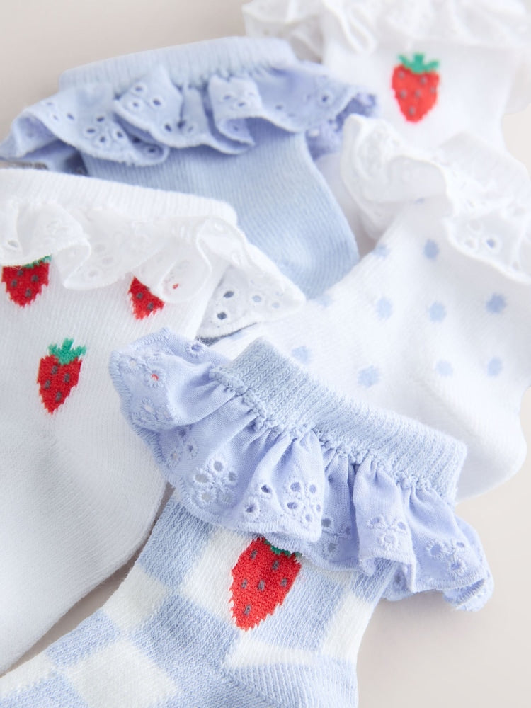 Blue Baby Socks 5 Pack (0mths-2yrs) - Size 50cm (First Size)