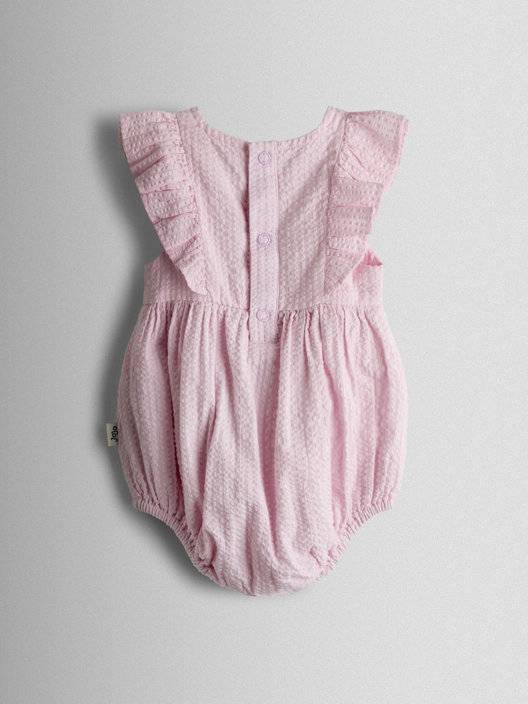 JoJo Maman Bébé Pink Jemima Puddle-Duck Embroidered Romper &amp; Hat Set - Size Up To 3 Months (50 - 62cm)
