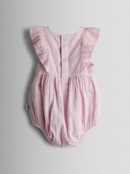 JoJo Maman Bébé Pink Jemima Puddle-Duck Embroidered Romper &amp; Hat Set - Size Up To 3 Months (50 - 62cm)