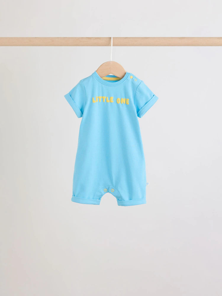 Bright Slogan Jersey Baby Rompers 4 Pack