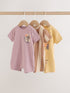 Neutral Palm Print Jersey Baby Rompers 3 Pack - 12-18 Months (80-86cm)