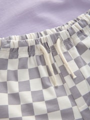 Lilac Purple Hot Wheels Check Short T-Shirt Set (9mths-8yrs) - Size 9-12 Months (74-80cm)