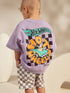 Lilac Purple Hot Wheels Check Short T-Shirt Set (9mths-8yrs) - Size 9-12 Months (74-80cm) - Lilac Purple Hot Wheels Check
