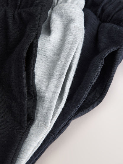 Black/ Navy Blue/ Grey Stripe Joggers 3 Pack (3mths-7yrs) - Size 3-6 Months (62-68cm)