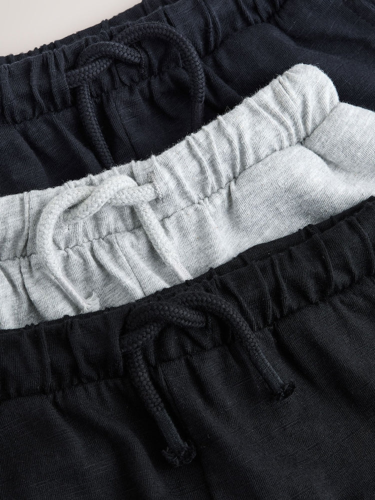 Black/ Navy Blue/ Grey Stripe Joggers 3 Pack (3mths-7yrs) - Size 3-6 Months (62-68cm)