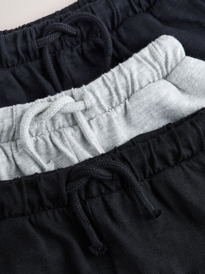 Black/ Navy Blue/ Grey Stripe Joggers 3 Pack (3mths-7yrs) - Size 3-6 Months (62-68cm)