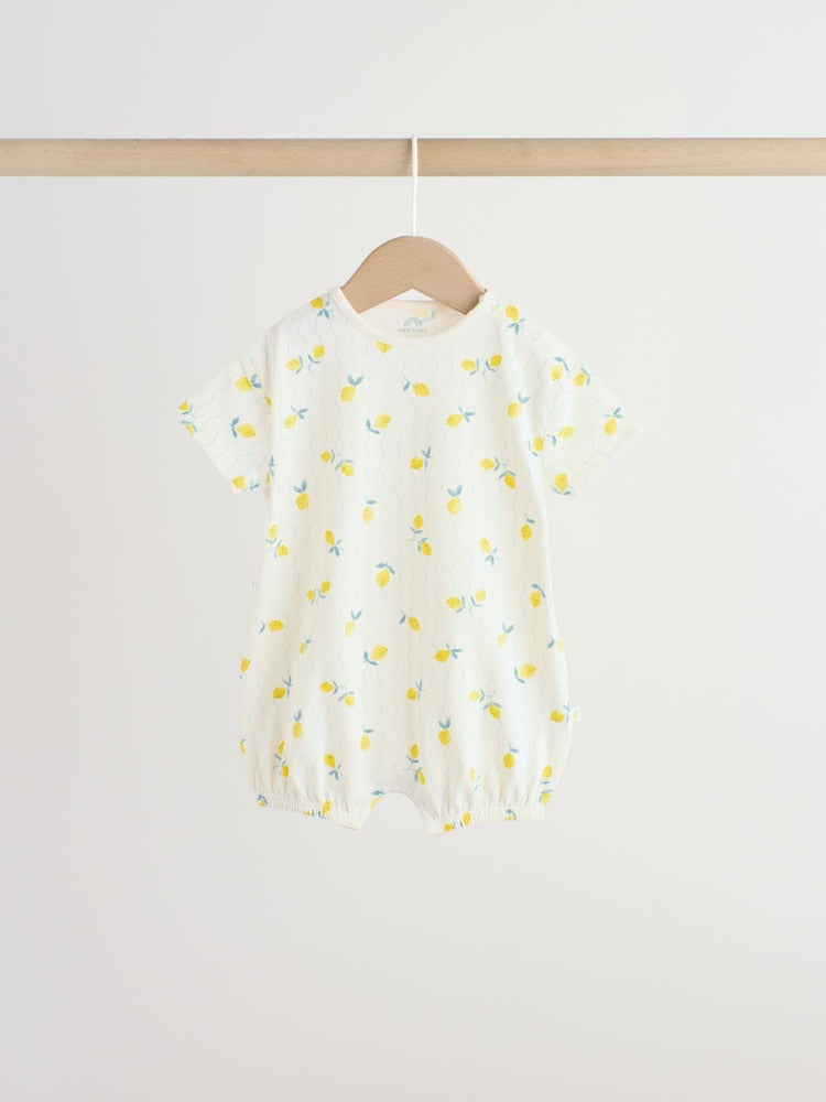 Blue and Yellow Lemon Printed