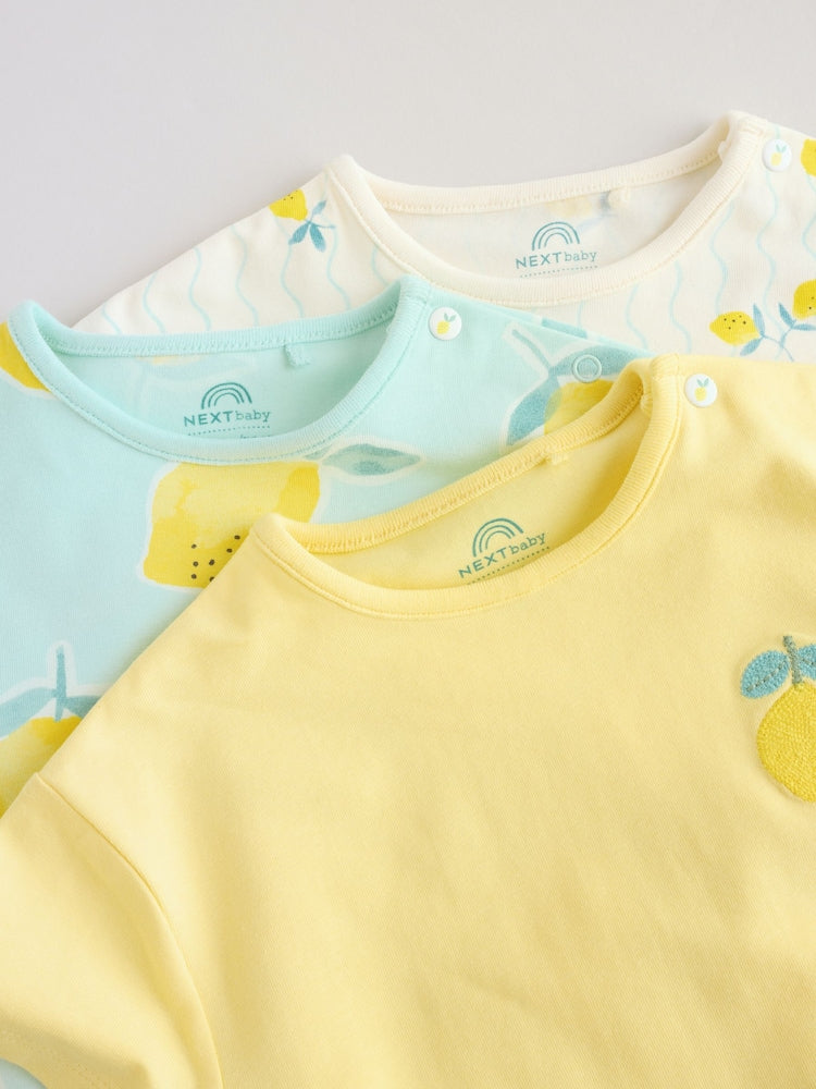 Blue and Yellow Lemon Printed