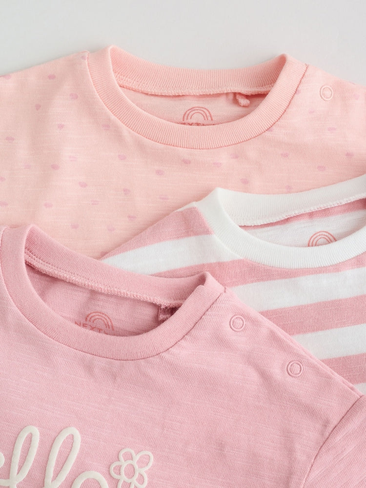 Pink Tonal Striped 3 Pack