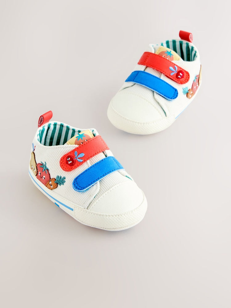 White Veggies Touch Fastening Baby Trainers (0-2mths) - Up To 3 Months (50 - 62cm)