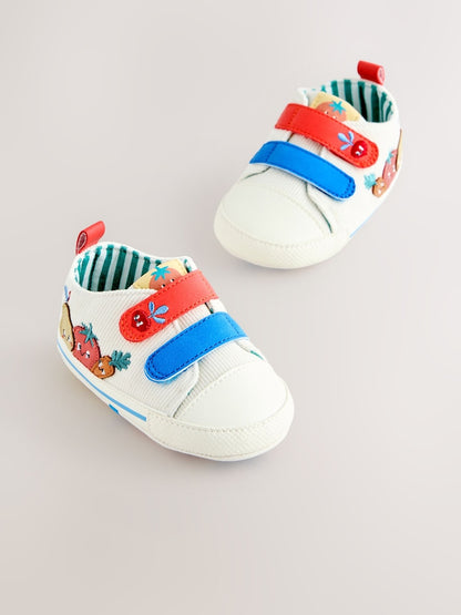 White Veggies Touch Fastening Baby Trainers (0-2mths) - Up To 3 Months (50 - 62cm)