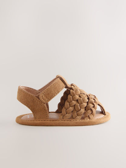 Tan Brown Baby Fisherman Sandals (0-2mths) - Size Up To 3 Months (50 - 62cm)