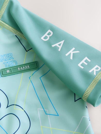 Baker by Ted Baker Blue Sunsafe All-In-One Swimsuit and Hat Set