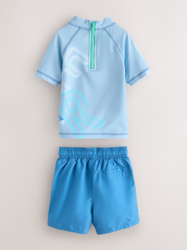 Baker by Ted Baker Blue Rash Vest Shorts and Hat Set