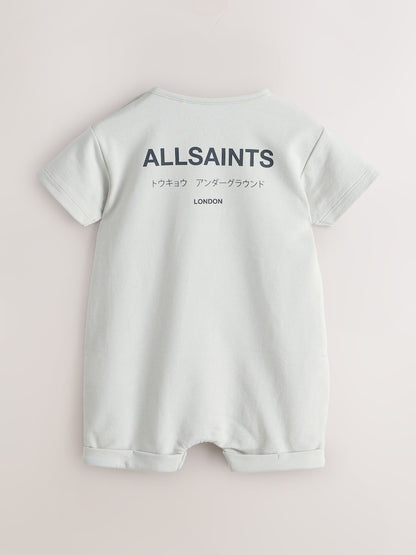 smALLSAINTS Light Grey Underground Short Sleeve Baby Boys Romper and Hat Set