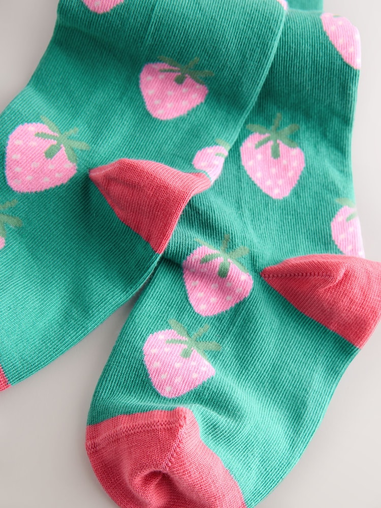 Green Cotton Rich Strawberry Tights - Size Up To 6 Months (50 - 68cm)