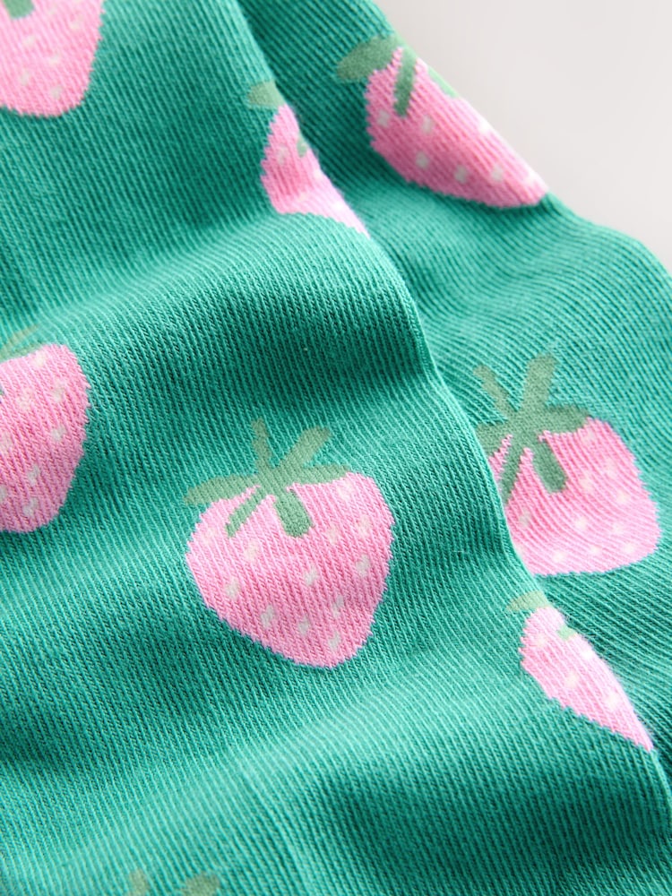 Green Cotton Rich Strawberry Tights - Size Up To 6 Months (50 - 68cm)