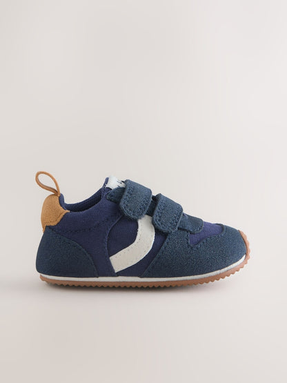 Navy Baby Touch Fastening Trainers (0-2mths) - Size Up To 3 Months (50 - 62cm)