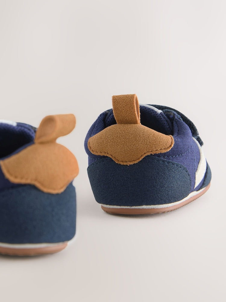 Navy Baby Touch Fastening Trainers (0-2mths) - Size Up To 3 Months (50 - 62cm)