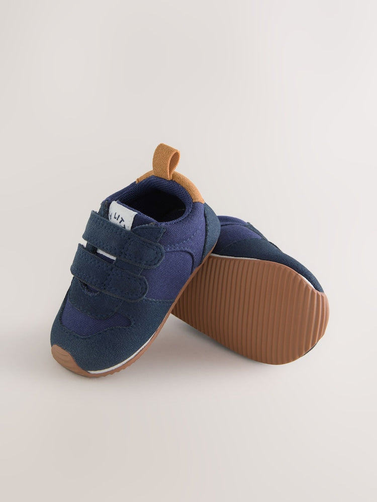 Navy Baby Touch Fastening Trainers (0-2mths) - Size Up To 3 Months (50 - 62cm)